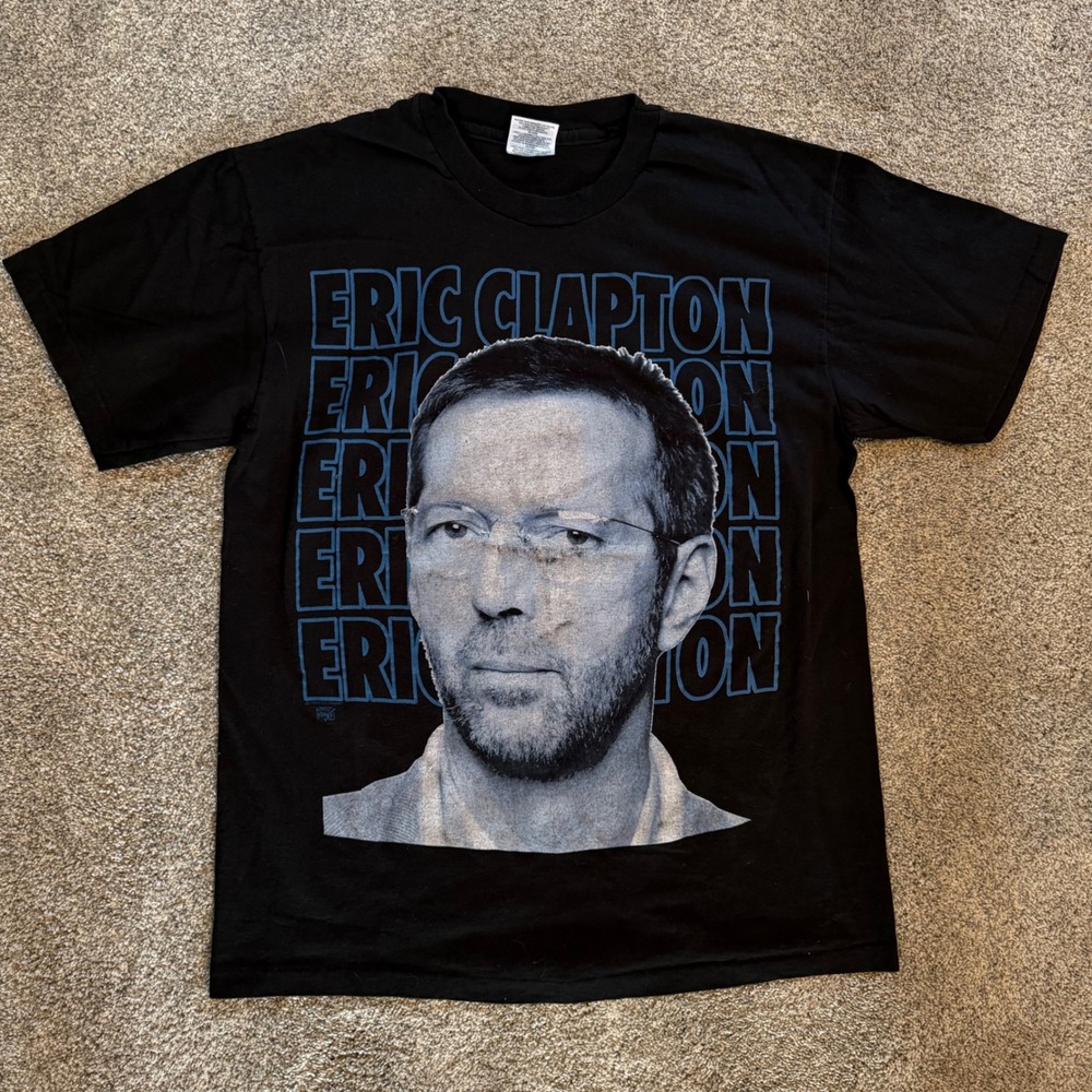 Vintage 1994 Eric Clapton North American Tour T-Shirt Black Hanes Large 90s Rock
